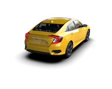 Arkadaki araba. 3d illüstrasyon