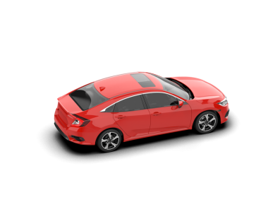 Kırmızı araba beyaz arka planda izole edilmiş. 3d oluşturma.