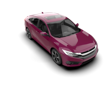 Gri arka planda izole edilmiş pembe modern araba