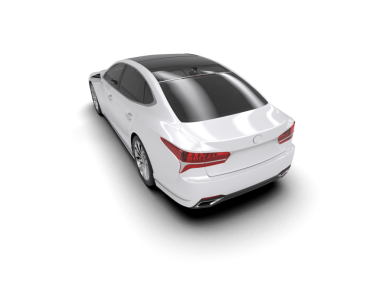 Beyaz arka planda modern lüks bir araba. 3 Boyutlu Hazırlama