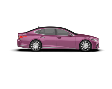 Pembe lüks araba beyaz arka planda izole edilmiş.