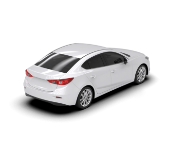 Beyaz arka planda izole edilmiş beyaz spor araba