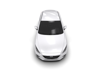 Beyaz arka planda izole edilmiş beyaz modern araba 3 boyutlu görüntüleme