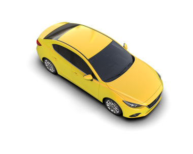Beyaz arka planda izole edilmiş sarı lüks araba.
