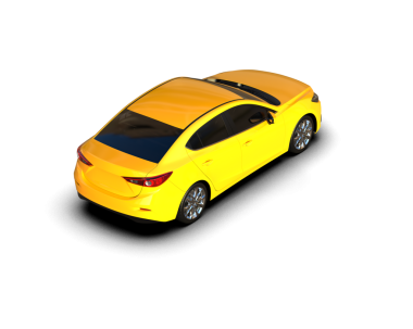 Sarı spor araba. 3d oluşturma.