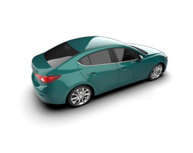 Modern sedan araba yan görüntüsü. Beyaz arkaplanda 3 boyutlu resimleme izole edildi