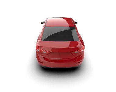 Beyaz arka planda kırmızı lüks araba, yan görünüş, 3 boyutlu görüntüleme