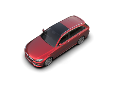 Siyah sırtı olan kırmızı araba.