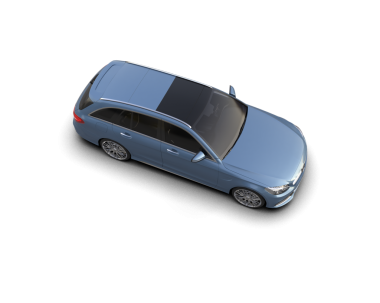 Modern araba beyazda izole edilmiş. 3D görüntüleme - illüstrasyon