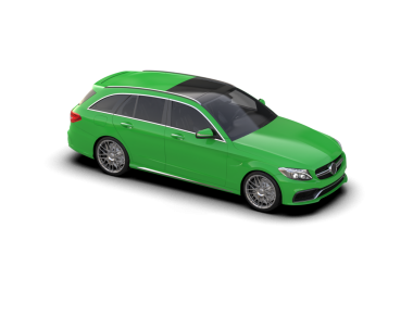 Modern araba beyazda izole edilmiş. 3D görüntüleme - illüstrasyon