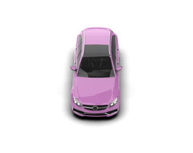 Beyaz arka planda pembe spor araba