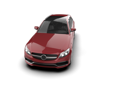 Beyaz arkaplandaki bir arabanın 3 boyutlu canlandırması