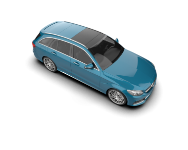 Beyaz arkaplanda 3 boyutlu araba çizimi