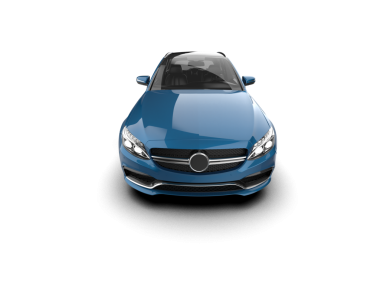 Gerçekçi araba izole edilmiş arka plan. Ön ve arka manzara. 3d illüstrasyon