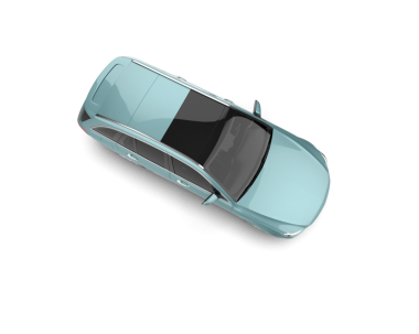 beyaz arkaplanda araba, üst görünüm