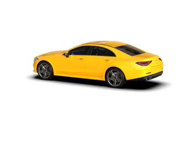 Sarı modern araba beyaz arka planda izole edilmiş. 3d oluşturma.