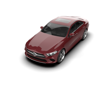 3 boyutlu kırmızı araba görüntüsü beyaz üzerine izole edildi