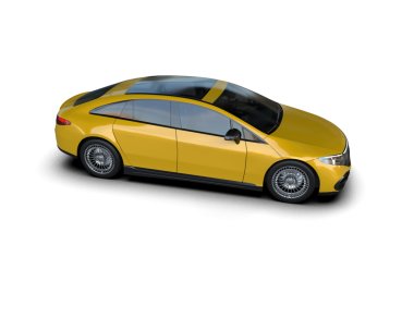 Beyaz arka planda izole edilmiş sarı araba. 3 boyutlu resimleme - 3 boyutlu.