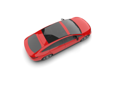 Beyaz arka planda kırmızı araba. 3d oluşturma.