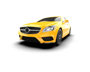 Beyaz arka planda modern sarı araba. vektör illüstrasyonu.