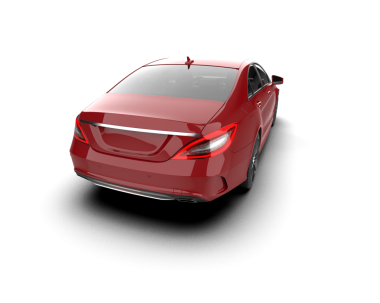 Modern araba arka planda izole edilmiş. 3D görüntüleme - illüstrasyon