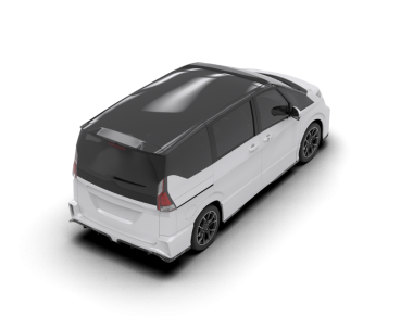 Siyah arka planda izole edilmiş bir araba..