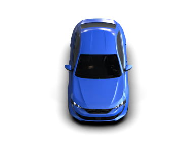 mavi araba siyah arkaplanda izole edildi
