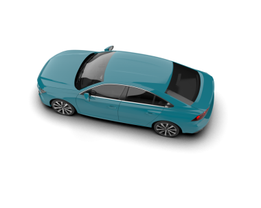 Mavi lüks araba beyaz arka planda izole edilmiş. 3d illüstrasyon.