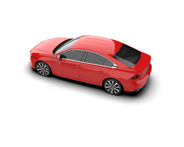 Beyaz arka planda modern bir araba. 3d oluşturma