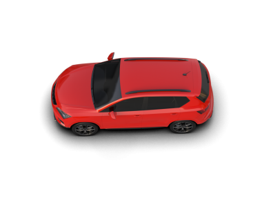 kırmızı arabanın gerçekçi 3 boyutlu çizimi