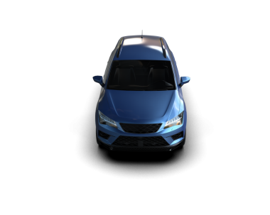 Beyaz arka planda bir araba. 3d oluşturma