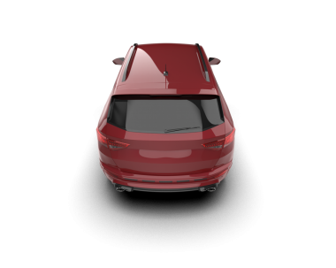 kırmızı araba beyaz arkaplanda izole edildi