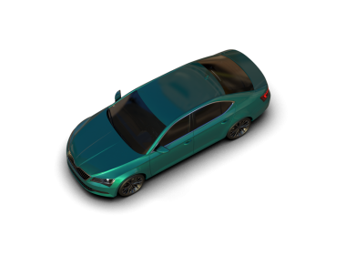 Siyah arka planda bir arabanın 3 boyutlu resmi