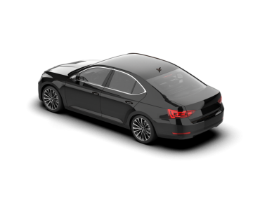 Araba beyaz arka planda izole edilmiş. Arabanın arka manzarası. 3d illüstrasyon.