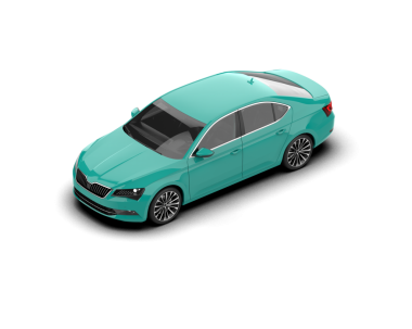 Modern araba arka planda izole edilmiş. 3D görüntüleme - illüstrasyon