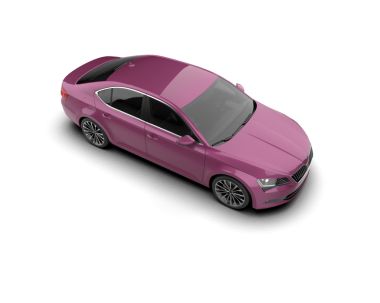 Beyaz arkaplandaki bir arabanın 3 boyutlu canlandırması