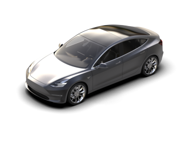 Stüdyo ortamında beyaz arka planda izole edilmiş 3 boyutlu markasız bir SUV.