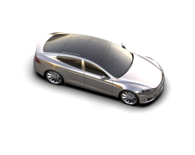 modern lüks araba beyaz bir arka planda cam ile izole edilmiş.