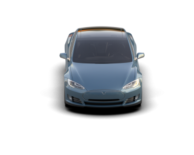 Beyaz arkaplanda izole edilmiş elektrikli araba 3 boyutlu görüntüleme