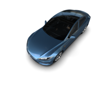 Siyah arka planda mavi bir araba.