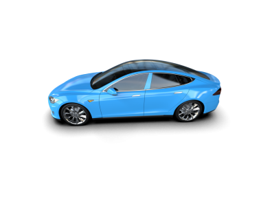 mavi modern araba beyaz arka planda izole edildi