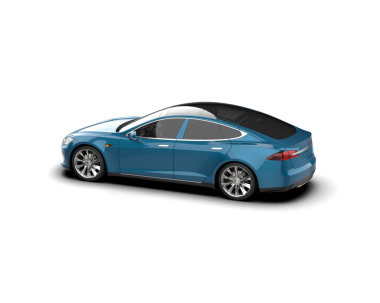 Modern elektrikli araba beyaz arka planda izole edilmiş. 3 boyutlu model.