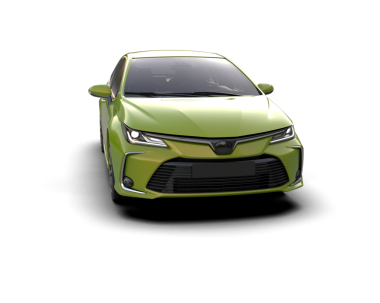 Beyaz arka plan üzerinde izole yeşil modern araba