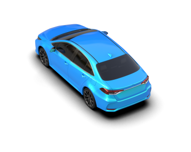 Siyah arka planda bir araba. 3d oluşturma.