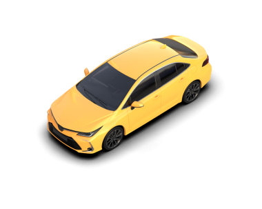 Gri arka planda sarı spor araba