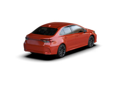 Kırmızı araba siyah arka planda izole edilmiş. 3d oluşturma.