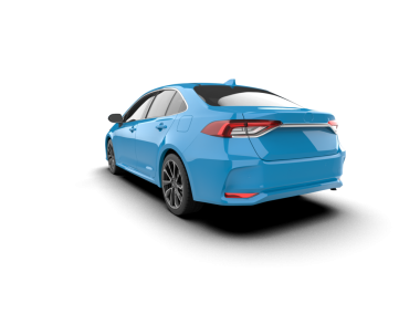 beyaz arka planda modern kompakt araba