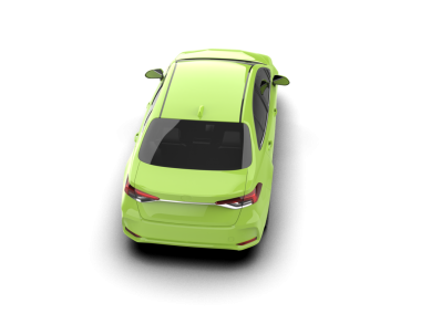 Yeşil bir spor arabanın 3 boyutlu çizimi