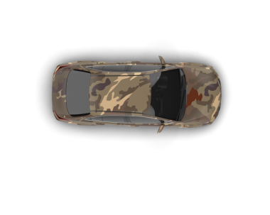 Stüdyodaki askeri aracın karanlık arka planda görüntülenmesi.