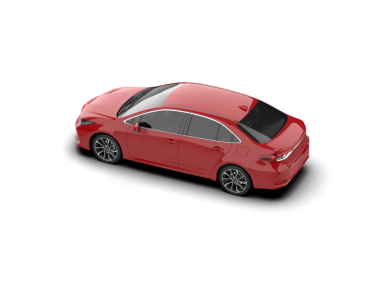 Kırmızı araba beyaz arka planda izole edildi. 3 boyutlu görüntüleme - 3 boyutlu.